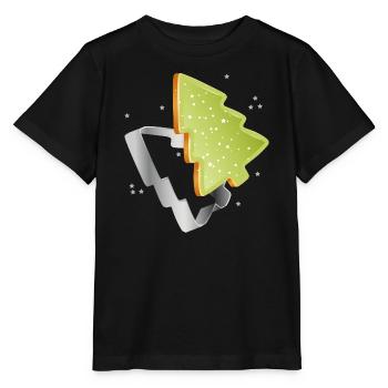 Tannenbaum Plätzchen mit grünen Zuckerguss - Stanley/Stella Kinder T-Shirt MINI CREATOR  - Schwarz - Vorne - Mikhail (115cm)