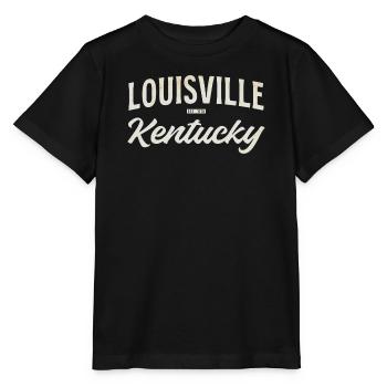 Louisville Kentucky Vintage Schriftzug - Stanley/Stella Kinder T-Shirt MINI CREATOR  - Schwarz - Vorne - Mikhail (115cm)