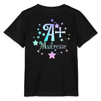 A+ maîtresse - T-shirt bio MINI CREATOR Stanley/Stella Enfant - noir - Devant - Mikhail (115cm)