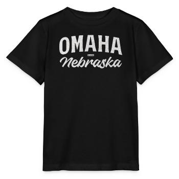Omaha Nebraska Vintage Script Tee - Stanley/Stella Kinder T-Shirt MINI CREATOR  - Schwarz - Vorne - Mikhail (115cm)