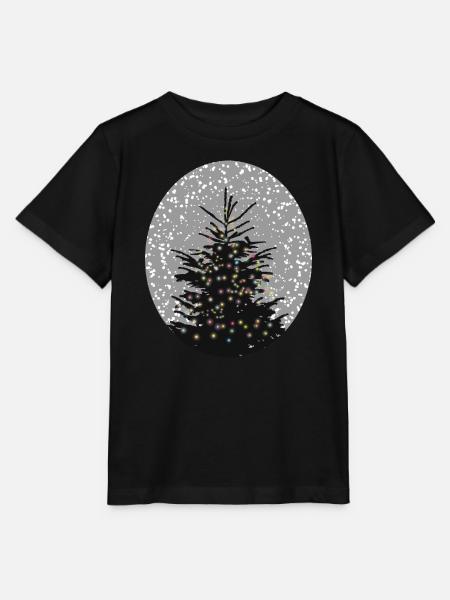 beleuchteter Weihnachtsbaum im Schnee - Stanley/Stella Kinder T-Shirt MINI CREATOR - Schwarz