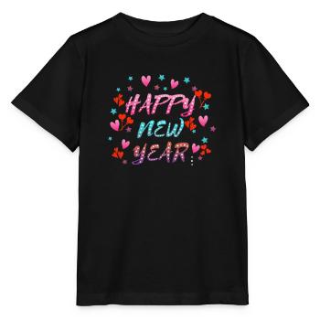 Happy New Year, Happy New Year, New Year, New Year - Stanley/Stella MINI CREATOR Kids’ T-Shirt - black - Front - Mikhail (115cm)
