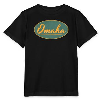 Emblème Omaha Vintage Script - T-shirt bio MINI CREATOR Stanley/Stella Enfant - noir - Devant - Mikhail (115cm)