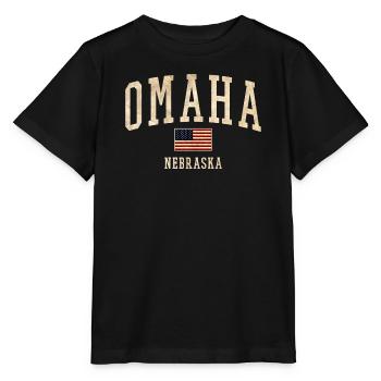 Omaha Nebraska Vintage Patch - Stanley/Stella Kinder T-Shirt MINI CREATOR  - Schwarz - Vorne - Mikhail (115cm)
