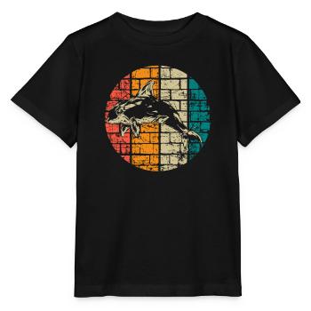 Orca Whale vintage - T-shirt bio MINI CREATOR Stanley/Stella Enfant - noir - Devant - Mikhail (115cm)