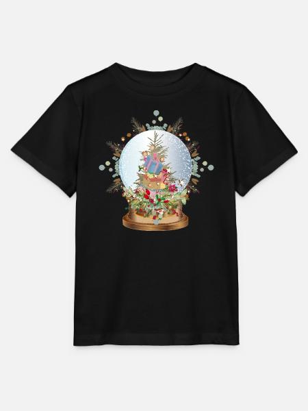 schöne nostalgische Schneekugel mit Weihnachtsbaum - Stanley/Stella Kinder T-Shirt MINI CREATOR - Schwarz