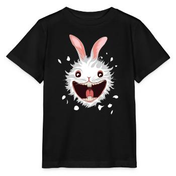 Tête de Lapin Blanc - T-shirt bio MINI CREATOR Stanley/Stella Enfant - noir - Devant - Mikhail (115cm)