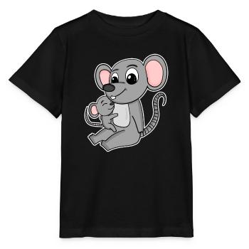 Family - Mouse with Baby Mouse - Stanley/Stella MINI CREATOR Kids’ T-Shirt - black - Front - Mikhail (115cm)