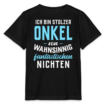 Stolzer Onkel von wahnsinnig fantastischen Nichten - Stanley/Stella Kinder T-Shirt MINI CREATOR  - Schwarz - Vorne - Mikhail (115cm)