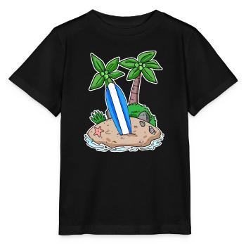 Surfer Surfing Holiday Island Motif - Stanley/Stella MINI CREATOR Kids’ T-Shirt - black - Front - Mikhail (115cm)