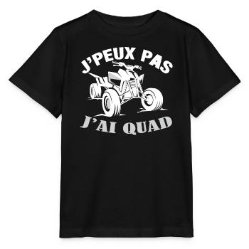 J'Peux Pas J'ai Quad moto Humour Cadeau Quad cross - T-shirt bio MINI CREATOR Stanley/Stella Enfant - noir - Devant - Mikhail (115cm)