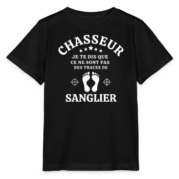 chasse, chasseur, anti-chasse - T-shirt bio MINI CREATOR Stanley/Stella Enfant - noir - Devant - Mikhail (115cm)