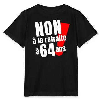 retraite, réforme des retraites, retraité - T-shirt bio MINI CREATOR Stanley/Stella Enfant - noir - Devant - Mikhail (115cm)