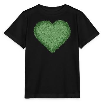 juicy green decorative moss heart - Stanley/Stella MINI CREATOR Kids’ T-Shirt - black - Front - Mikhail (115cm)