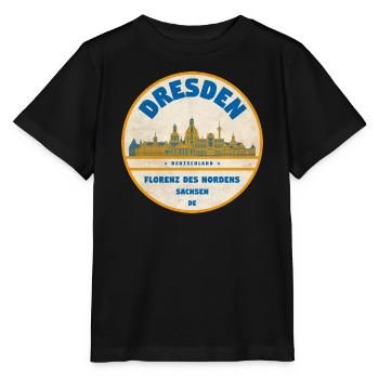 Dresden Skyline Vintage Label - Stanley/Stella MINI CREATOR Kids’ T-Shirt - black - Front - Mikhail (115cm)