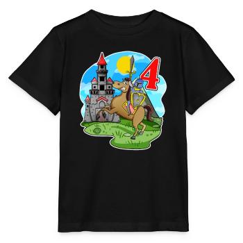Vier Jahre alt Ritter - 4 Jahre - Stanley/Stella Kinder T-Shirt MINI CREATOR  - Schwarz - Vorne - Mikhail (115cm)
