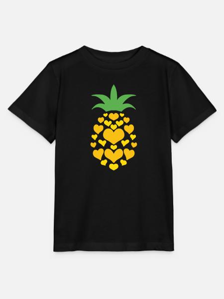 Ananas Herz - Stanley/Stella Kinder T-Shirt MINI CREATOR - Schwarz
