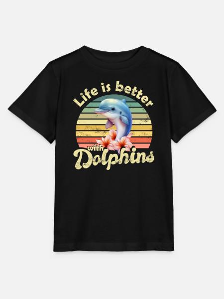 Delfin Delfine - Stanley/Stella Kinder T-Shirt MINI CREATOR - Schwarz