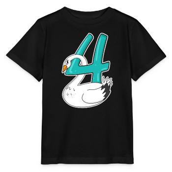 4 ans - 4ème anniversaire avec motif animal - T-shirt bio MINI CREATOR Stanley/Stella Enfant - noir - Devant - Mikhail (115cm)