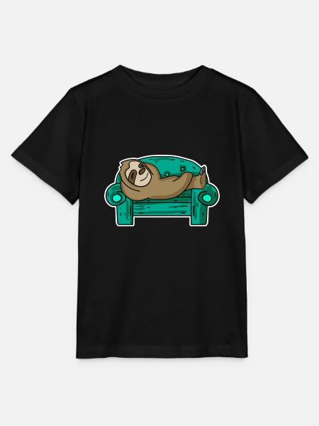 Faultier Faul - Stanley/Stella Kinder T-Shirt MINI CREATOR  - Schwarz