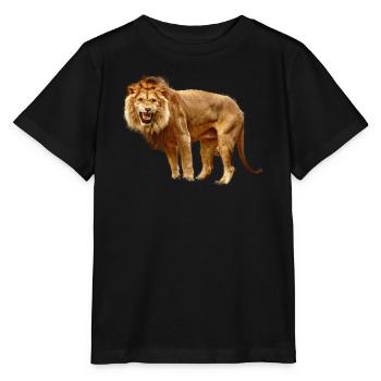 Lion - T-shirt bio MINI CREATOR Stanley/Stella Enfant - noir - Devant - Mikhail (115cm)