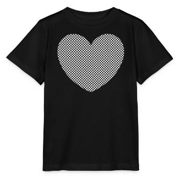 Herz weiß Muster Herzmuster Geschenk Herz Muster - Stanley/Stella Kinder T-Shirt MINI CREATOR  - Schwarz - Vorne - Mikhail (115cm)