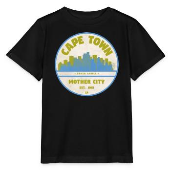 Cape Town Skyline Vintage Emblem - Stanley/Stella MINI CREATOR Kids’ T-Shirt - black - Front - Mikhail (115cm)
