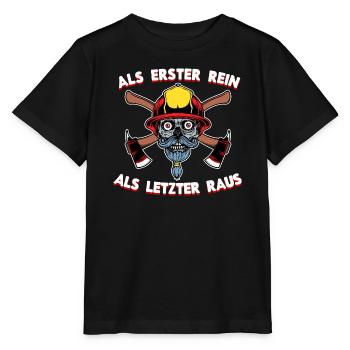 Feuerwehr Feuerwehrhelm Statement Lebensretter - Stanley/Stella Kinder T-Shirt MINI CREATOR  - Schwarz - Vorne - Mikhail (115cm)
