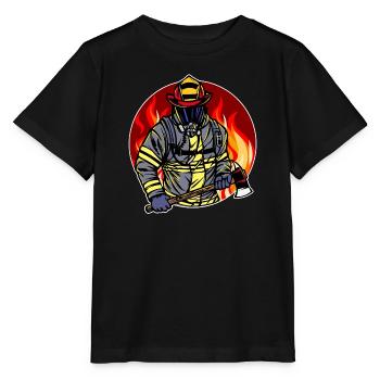 Brennen Feuerwehr Feuerwehrmann Feuer Lebensretter - Stanley/Stella Kinder T-Shirt MINI CREATOR  - Schwarz - Vorne - Mikhail (115cm)