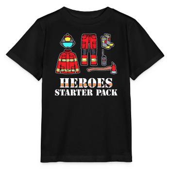 Feuerwehrhelm Lebensretter Feuerwehr Statement - Stanley/Stella Kinder T-Shirt MINI CREATOR  - Schwarz - Vorne - Mikhail (115cm)