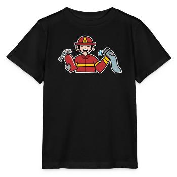 Pompiers Sauveteur de tuyaux d’incendie Extincteur - T-shirt bio MINI CREATOR Stanley/Stella Enfant - noir - Devant - Mikhail (115cm)