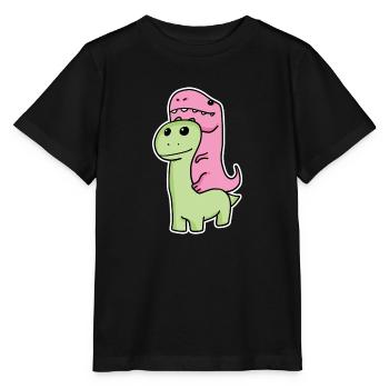 Two dinosaurs - Stanley/Stella MINI CREATOR Kids’ T-Shirt - black - Front - Mikhail (115cm)