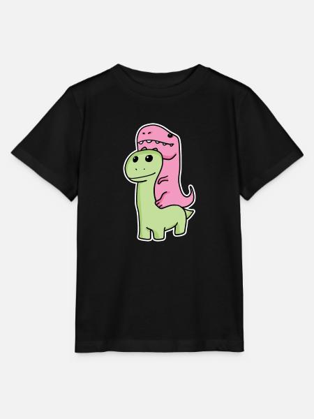 Zwei Dinosaurier - Stanley/Stella Kinder T-Shirt MINI CREATOR - Schwarz