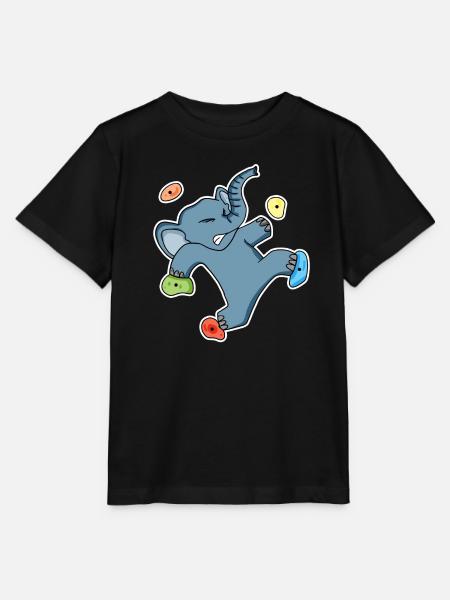 Climbing Elefant Motiv - Stanley/Stella Kinder T-Shirt MINI CREATOR - Schwarz