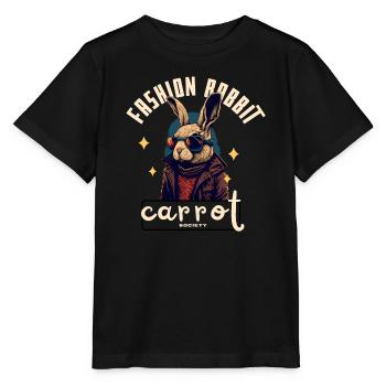 Leder-Rocker Bunny - Stanley/Stella Kinder T-Shirt MINI CREATOR  - Schwarz - Vorne - Mikhail (115cm)