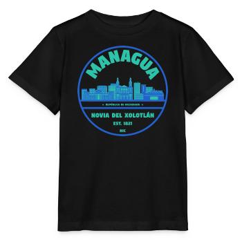 Managua Nicaragua Badge - Stanley/Stella MINI CREATOR Kids’ T-Shirt - black - Front - Mikhail (115cm)