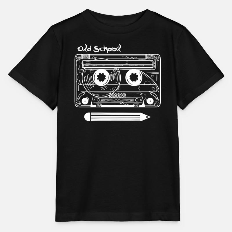 Retro Kassette und Stift - Stanley/Stella Kinder T-Shirt MINI CREATOR  - Schwarz