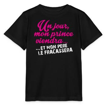 Un jour mon prince viendra - T-shirt bio MINI CREATOR Stanley/Stella Enfant - noir - Devant - Mikhail (115cm)