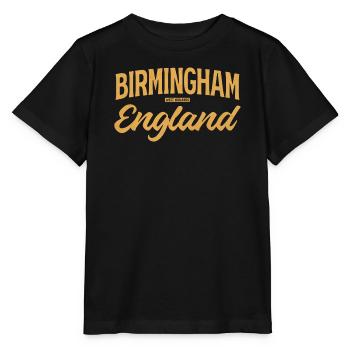 Birmingham England Vintage Script - Stanley/Stella Kinder T-Shirt MINI CREATOR  - Schwarz - Vorne - Mikhail (115cm)