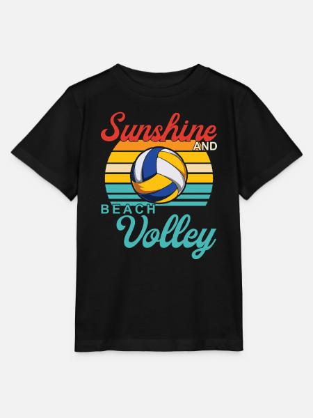 Design Beachvolleyball - Stanley/Stella Kinder T-Shirt MINI CREATOR - Schwarz