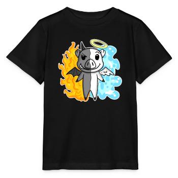 Pig - Angel and Devil - Stanley/Stella MINI CREATOR Kids’ T-Shirt - black - Front - Mikhail (115cm)