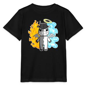 Cow - Angel and Devil - Stanley/Stella MINI CREATOR Kids’ T-Shirt - black - Front - Mikhail (115cm)