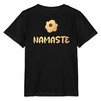 Namaste Yoga Fleur Or Méditation vibes om - T-shirt bio MINI CREATOR Stanley/Stella Enfant - noir - Devant - Mikhail (115cm)