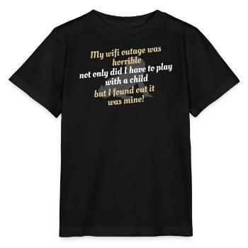 Chute concernant la parentalité liée à une panne de WiFi - T-shirt bio MINI CREATOR Stanley/Stella Enfant - noir - Devant - Mikhail (115cm)