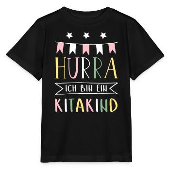 Hurra Ich bin ein Kitakind I Geschenk Kita 2026 - Stanley/Stella Kinder T-Shirt MINI CREATOR  - Schwarz - Vorne - Mikhail (115cm)
