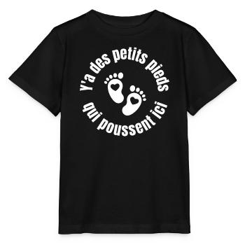 bébé, future maman, enceinte, naissance - T-shirt bio MINI CREATOR Stanley/Stella Enfant - noir - Devant - Mikhail (115cm)