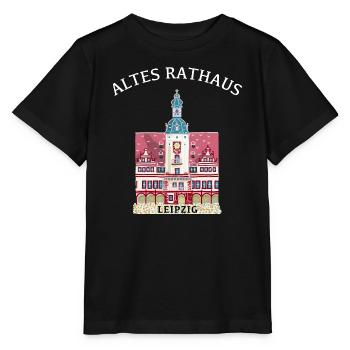 Leipzig, iconic historic town hall, Saxony - Stanley/Stella MINI CREATOR Kids’ T-Shirt - black - Front - Mikhail (115cm)