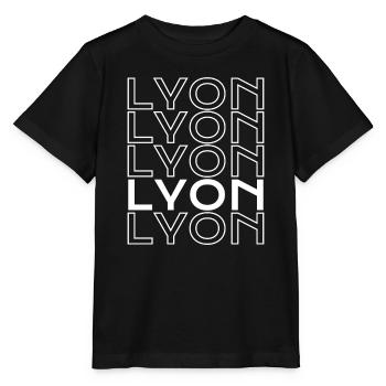 Lyon Typo Grid - Stanley/Stella Kinder T-Shirt MINI CREATOR  - Schwarz - Vorne - Mikhail (115cm)