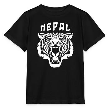 Tigerkopf | Nepal - Stanley/Stella Kinder T-Shirt MINI CREATOR  - Schwarz - Vorne - Mikhail (115cm)