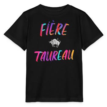 Fière taureau cadeau taureau signe du zodiaque - T-shirt bio MINI CREATOR Stanley/Stella Enfant - noir - Devant - Mikhail (115cm)